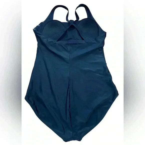 NWOT Roots, Black & White Contour Line One Piece Swimsuit, Size 14  ☀️ - Picture 5 of 9